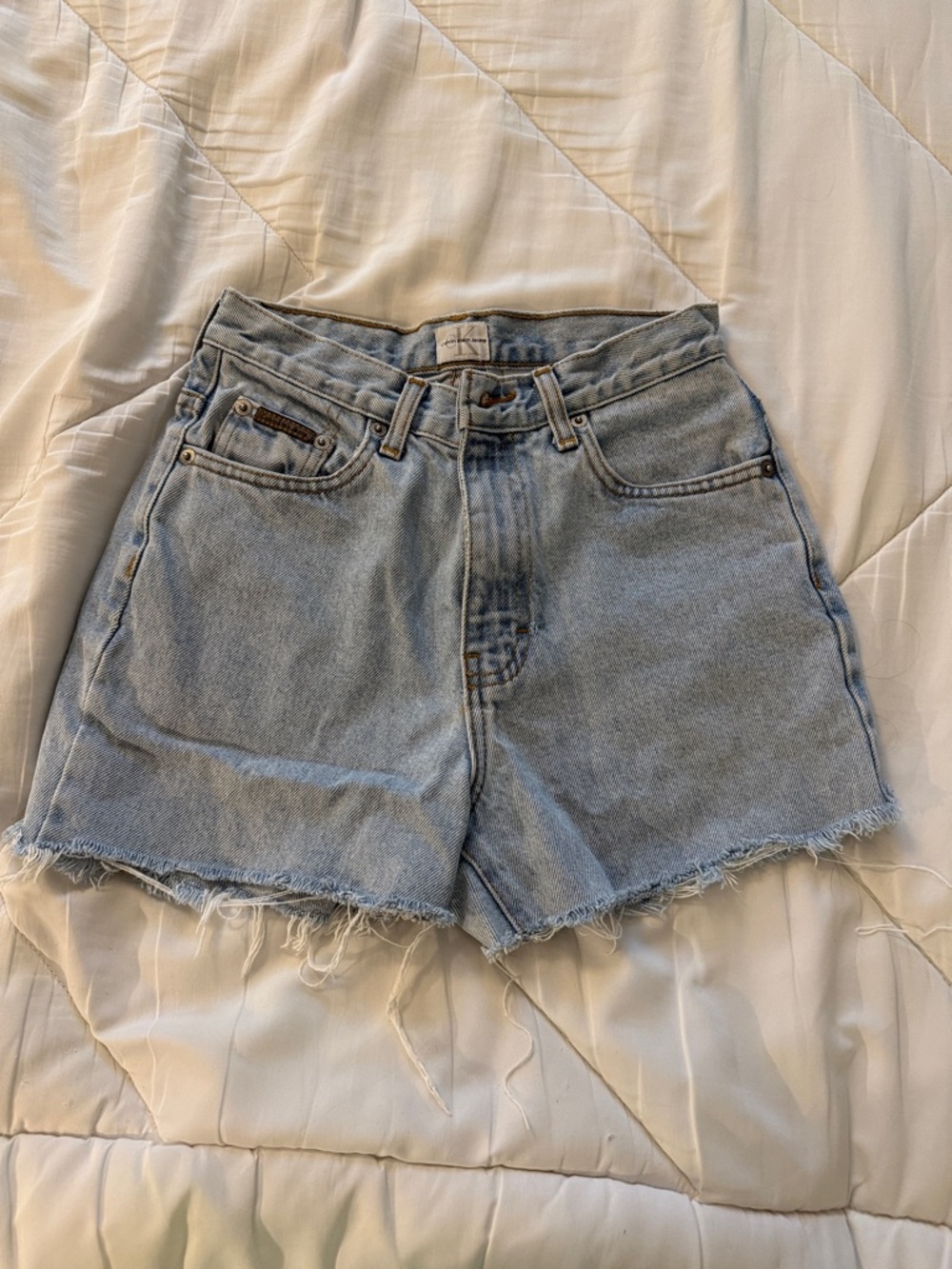 Vintage Calvin Klein Light Blue Denim High-Rise Cutoff Shorts